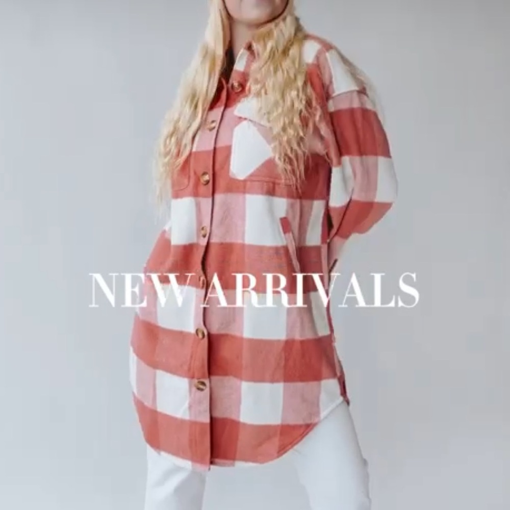 Plaid long jacket